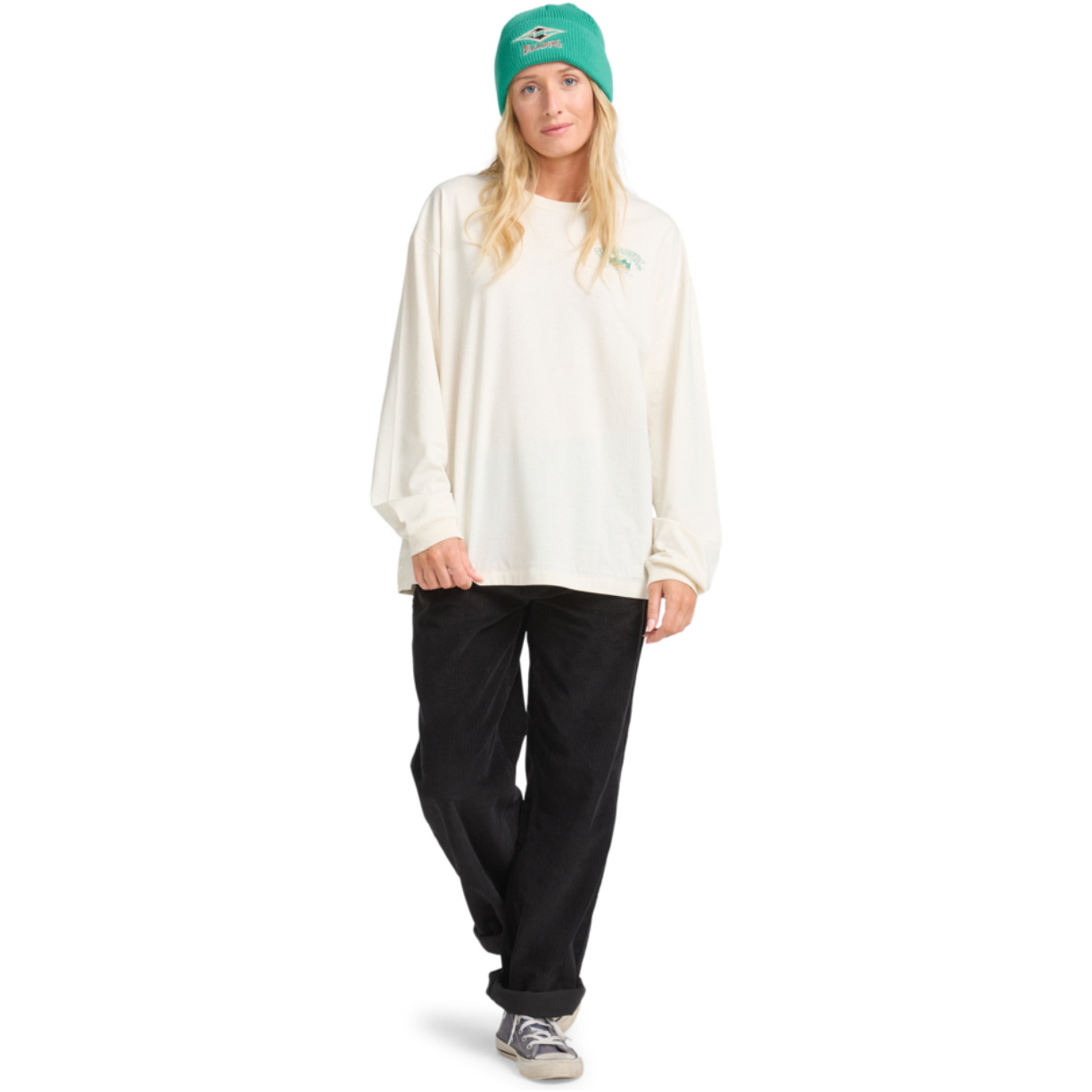2025 Billabong Dames Paradijs Boog Lange Mouw T-shirt EBJZT00489 - Whitecap